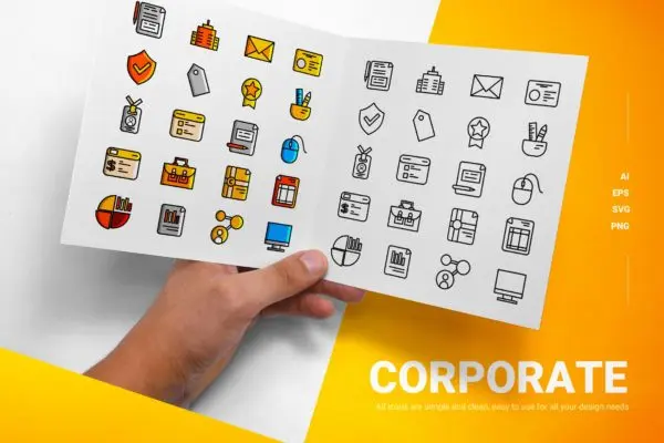 公司主题彩色&线条图标素材 corporate – Icons