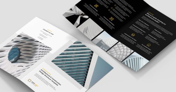 建筑设计双折小册子设计模板 Brochure – Architect Bi-Fold