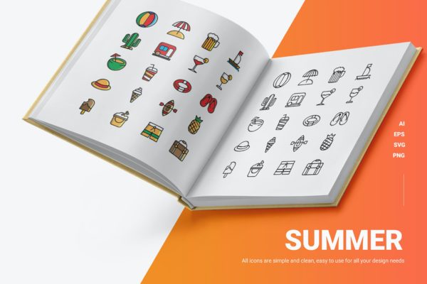 夏日夏天主题元素图标v2 Summer – Icons