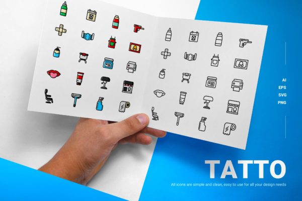 纹身彩色&线条图标矢量素材 Tatto Icons – Icons