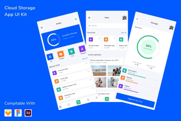 云存储App应用程序UI套件 Cloud Storage App UI Kit