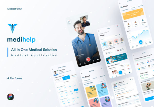 设计森林下午茶：医疗帮助App用户界面设计套件
