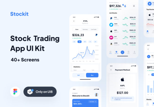 设计森林下午茶：股票市场App应用 UI 套件