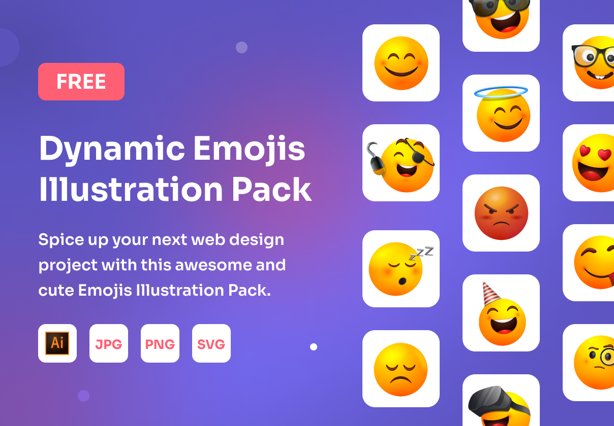 Dynamic Emojis Illustration Pack