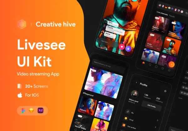 设计森林下午茶：Live视频流直播App应用 UI 套件