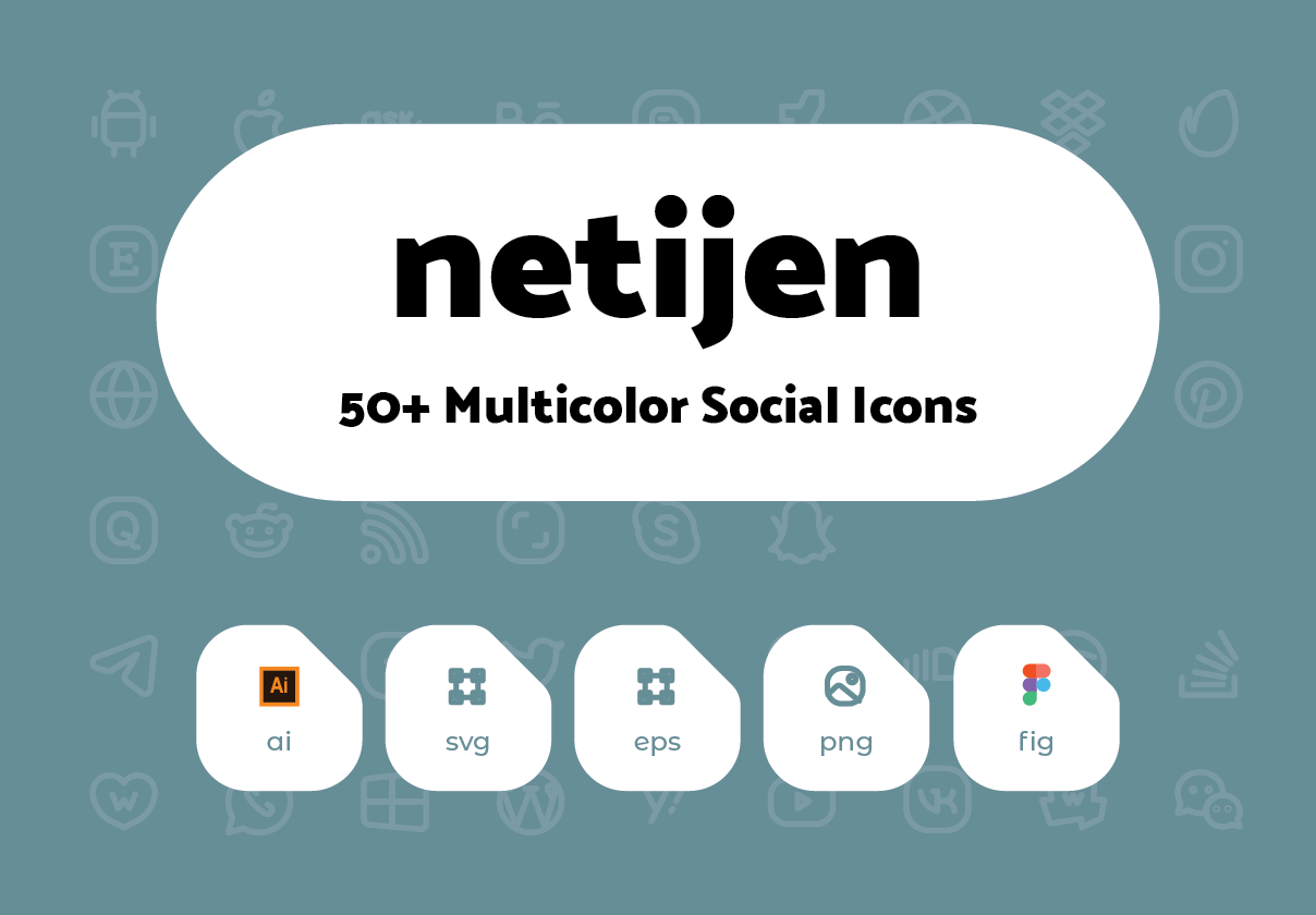 Netijen 50+ Social Icon UI Sets