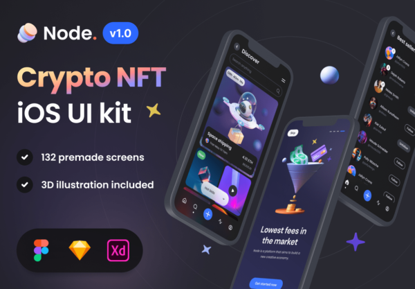 设计森林下午茶：加密NFT市场iOS UI套件