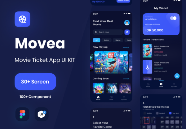 设计森林下午茶：电影票订购App应用 UI 套件