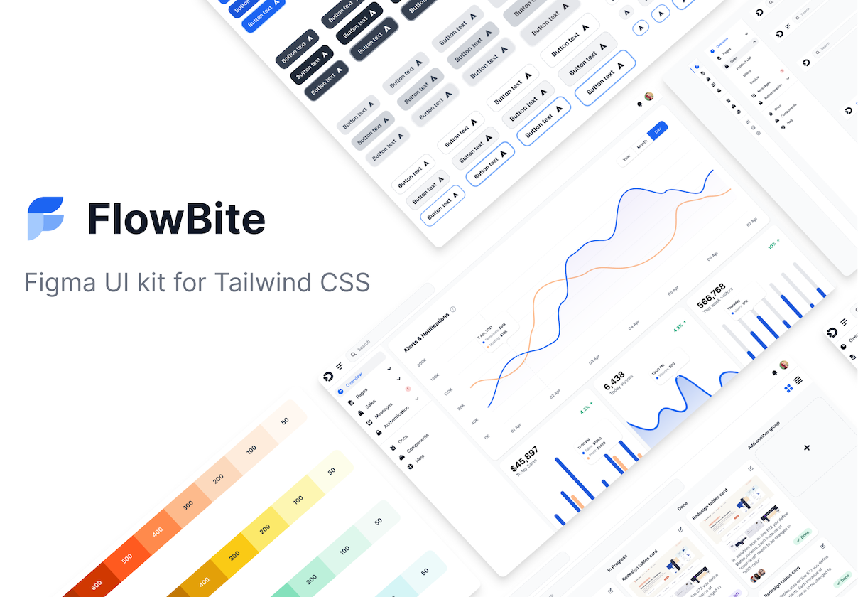 FlowBite – Figma design kit for Tailwind CSS