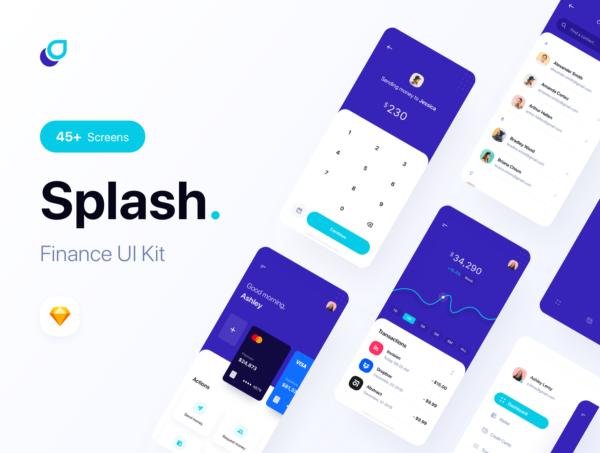 设计森林下午茶：金融电子钱包管理应用APP UI设计Sketch模板