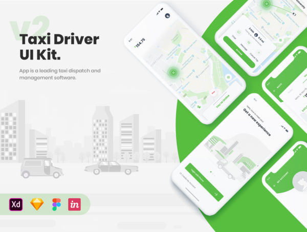 设计森林下午茶：出租车/网约车APP应用UI设计套件[XD]