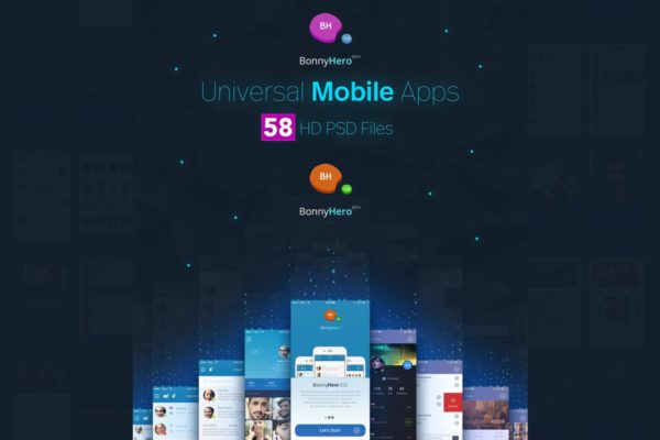 简约现代风格APP界面设计模板 Bonny Hero Mobile UI Kit App