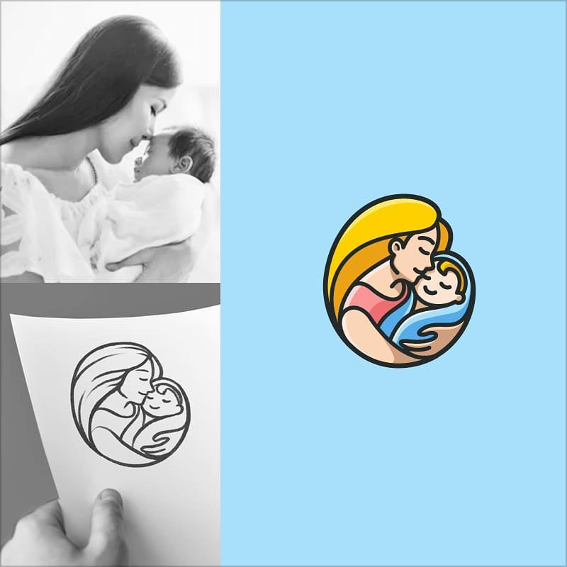 简约萌物！Alfrey Davilla可爱风格的logo设计