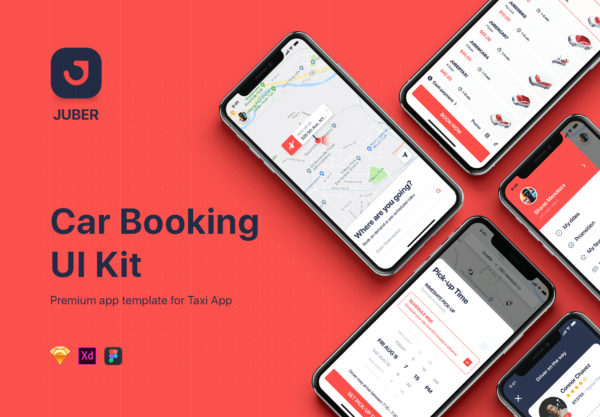 设计森林下午茶：实用的汽车租赁APP UI KIT 套装下载[Sketch,fig,XD]