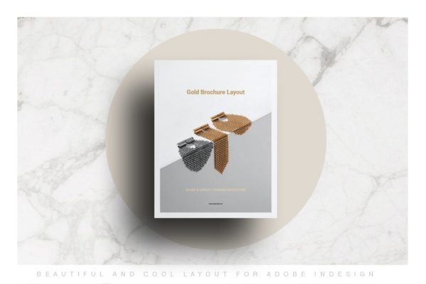 黄金宣传册布局设计模板 Gold Brochure Layout