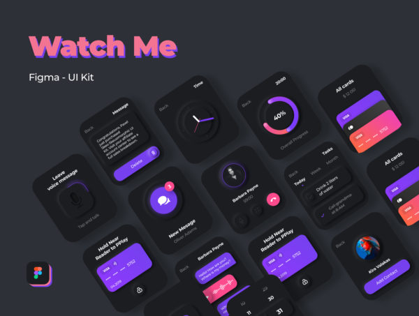 设计森林下午茶：拟物化风格智能手表Apple Watch UI套件[Fig]