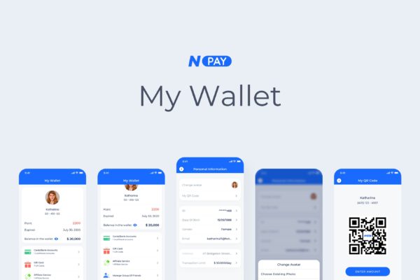 电子钱包APP应用UI设计之我的钱包界面设计模板 My Wallet – Wallet Mobile UI – N