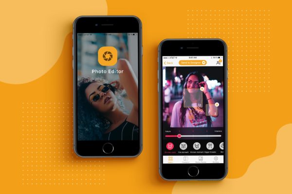iOS平台照片编辑工具APP应用交互设计UI套件v1 iOS Photo Editor App Design