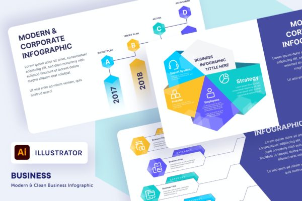 商业公司信息图表设计模板 myAsset – Business Corporate Infographic