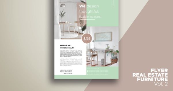 房地产家具产品宣传单模板下载 Flyer Real Estate Furniture Vol.2