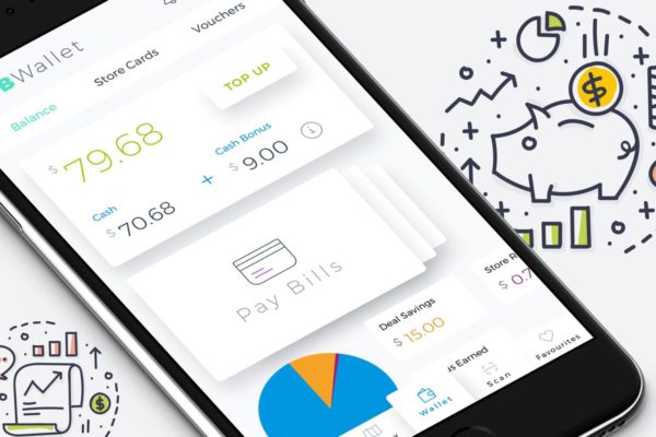 数码移动钱包仪表盘UI套件 B Wallet Dashboard 7 Mobile Ui