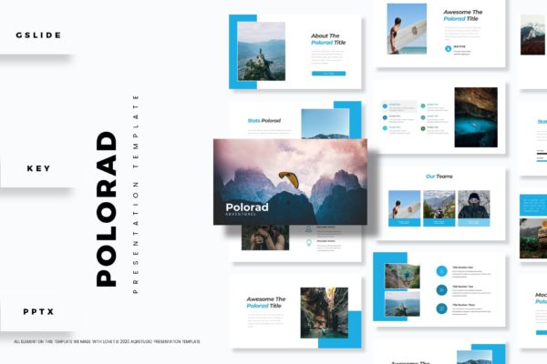 极限运动旅行推广PPT/Keynote/谷歌幻灯片三合一模板 Polorad – Presentation Template