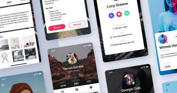 职场社交APP应用用户中心界面UI设计套件3 User Profile mobile UI Kit