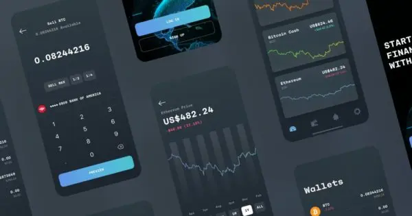 比特币虚拟货币交易平台APP应用UI设计套件 Fintech UI Kit | Dashboard | Analytics | Trading