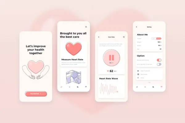 健康监测类APP应用心率测量UI界面设计模板 Heart Rate Measurement UI – FD