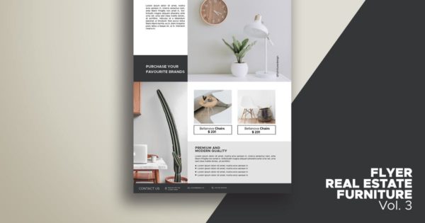 房地产家具产品传单素材 Flyer Real Estate Furniture Vol.3