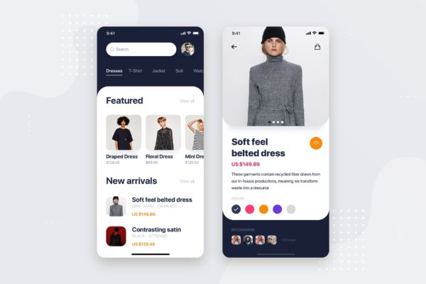 电子商务移动商店应用UI工具包模板 E-commerce Store Mobile App UI Kit Template