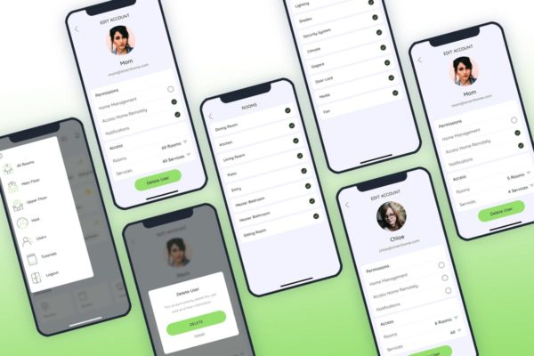 智能家居APP应用用户中心UI套件 Users Smarthome Mobile UI – FP