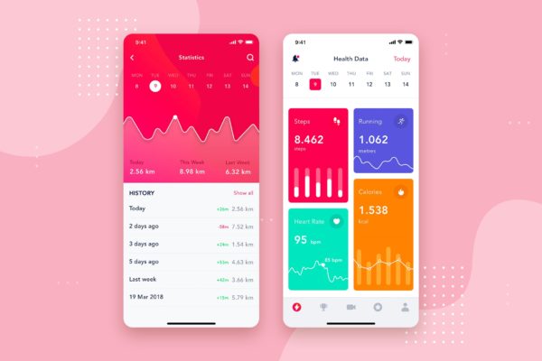 APP应用数据统计分析界面设计模板下载v1 Analytics dashboard mobile interface concept