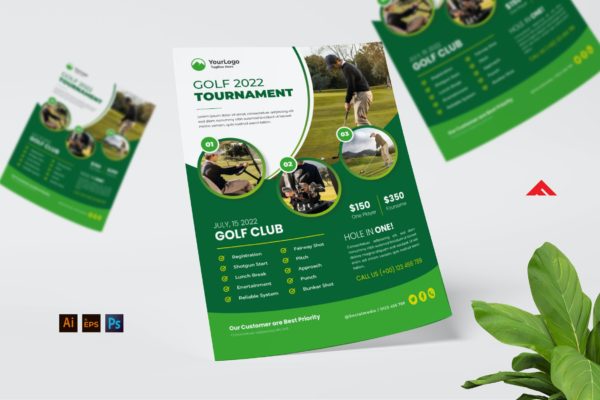 高尔夫锦标赛海报设计 Golf Tournament Flyer