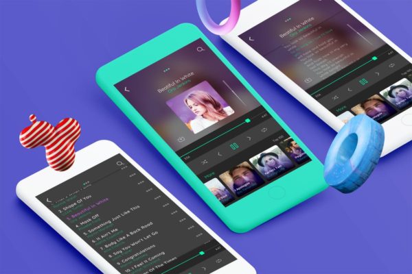 音乐APP应用界面设计UI模板 Music Mobile Ui kit – TH