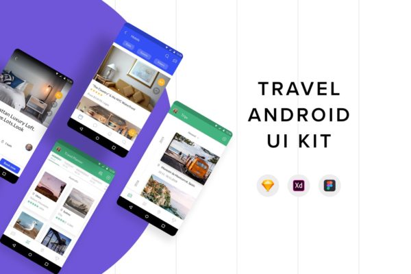旅游日志旅行主题Android应用UI设计套件 Travel Android UI Kit