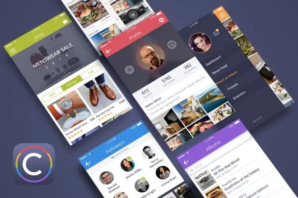 社交电商APP应用UI设计套件 Coloristic UI Kit