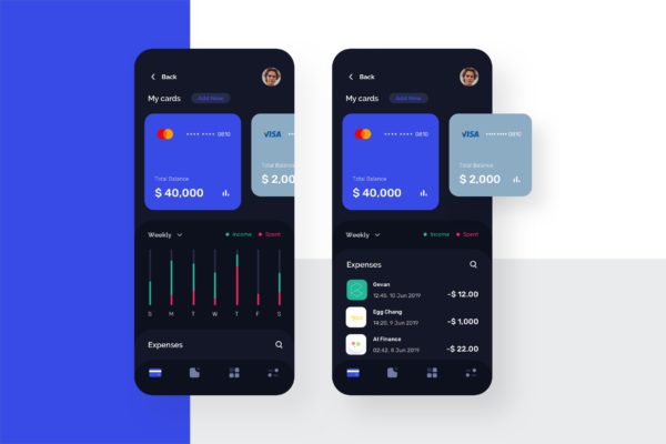 支付工具APP银行卡管理界面UI设计模板 Card Manager Mobile UI – N