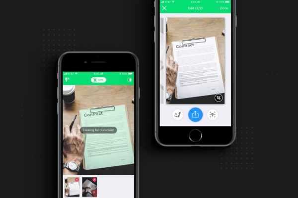 PDF扫描软件APP应用扫描界面设计模板 PDF Scanner app mobile template