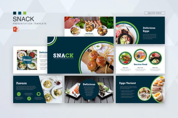 食品展示PPT模板下载 Snack – Food Powerpoint Template