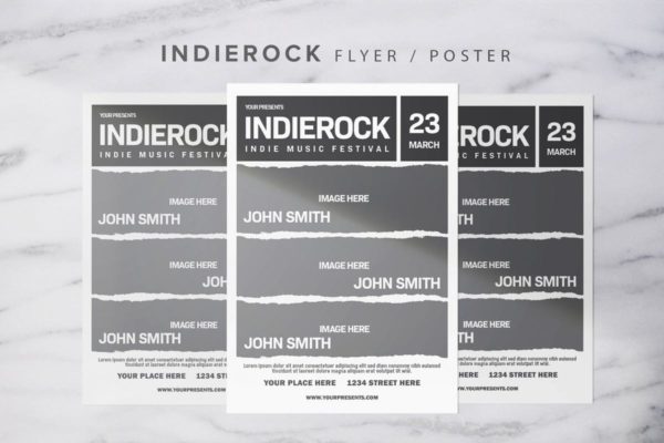 独立摇滚音乐宣传单模板下载 Indie Rock Flyer