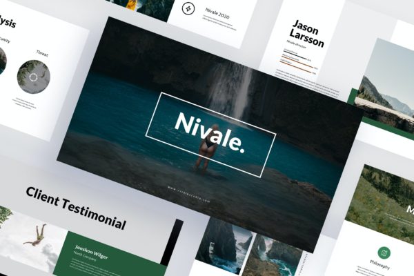 旅行摄影作品集PPT演示文稿 Nivale – Travel Powerpoint Template