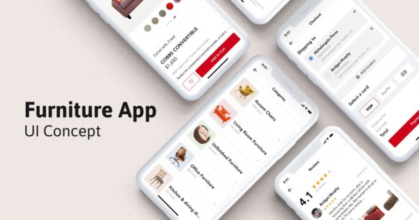 家具店电商移动用户界面概念设计模板 Furniture mobile UI concept