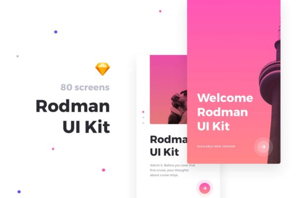 浪漫旅行旅游主题APP应用UI套件 Rodman Mobile UI Kit