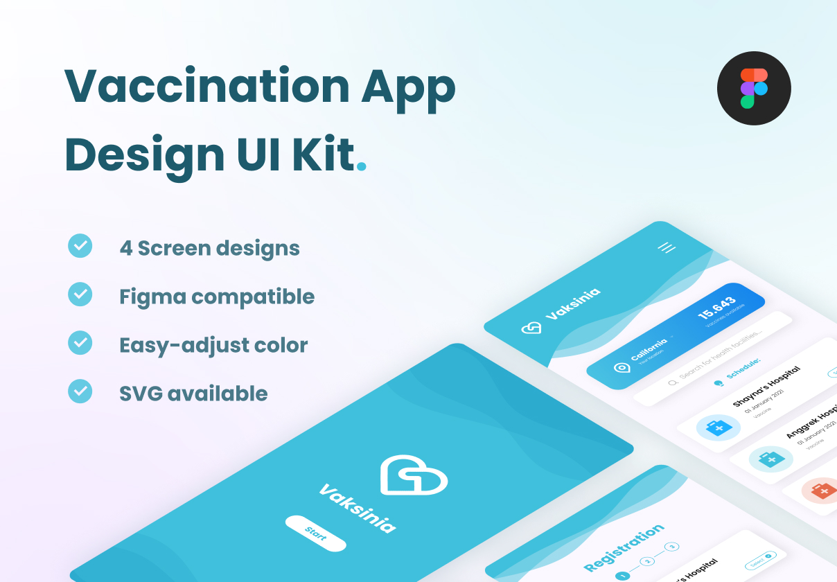 Vaksinia – Vaccination App Design UI Kit