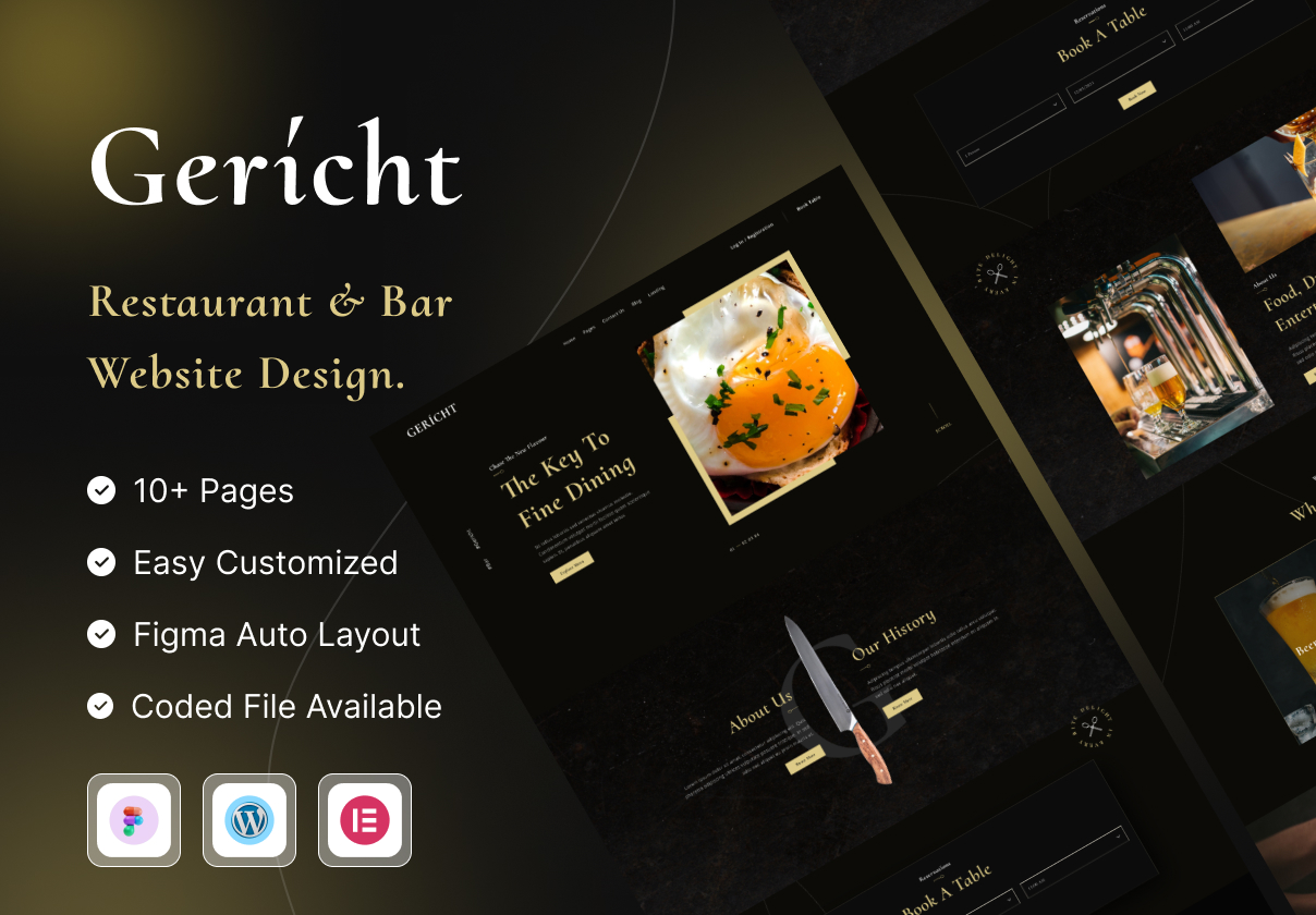 Gericht – Restaurant Website UI in Figma