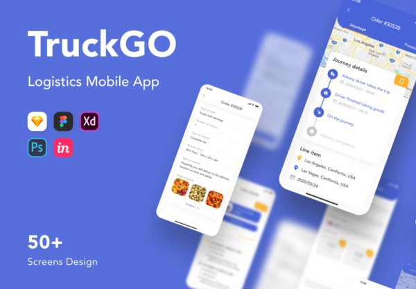 设计森林下午茶：货物配送物流移动应用iOS UI套件