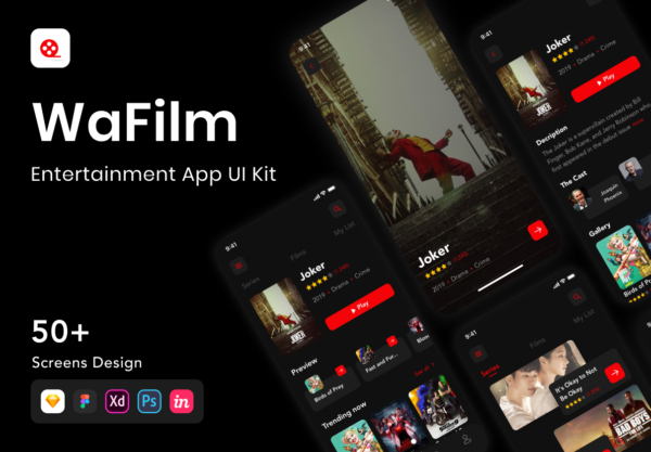 设计森林下午茶：娱乐影视类App应用程序iOS UI套件