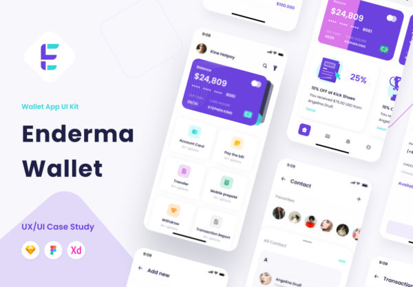 设计森林下午茶：金融/银行/电子钱包App应用程序UI套件