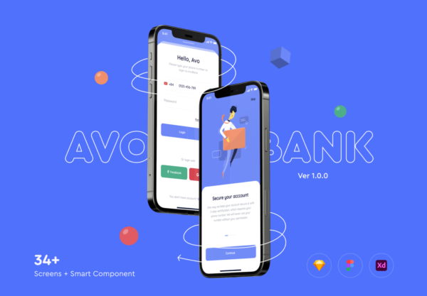 设计森林下午茶：手机银行App应用程序 UI 套件